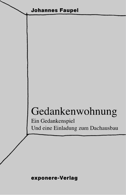 Gedankenwohnung von Johannes Faupel — Buchcover mit handgezeichneten Räumen