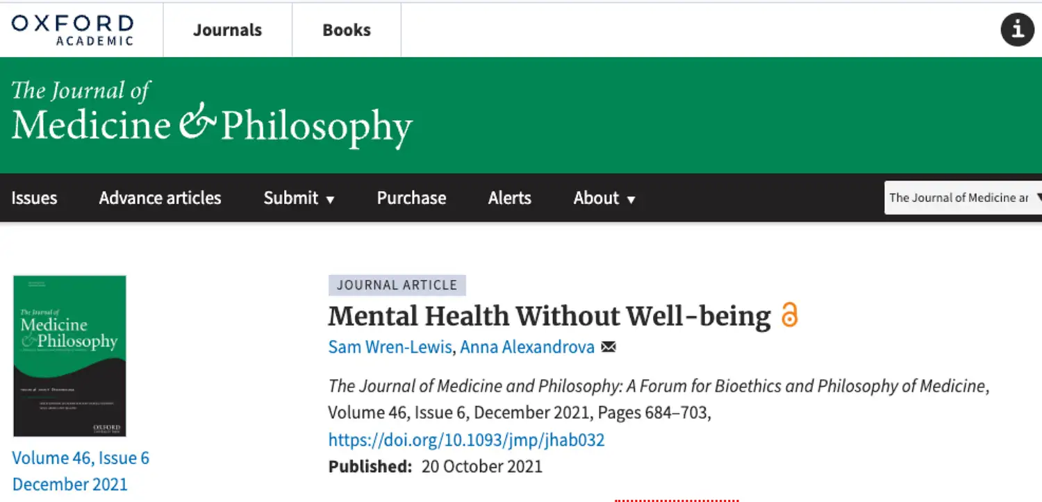 Mental Health Without Well-being